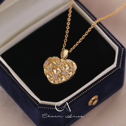 ITALIAN BRUSHED S925 HEART NECKLACE