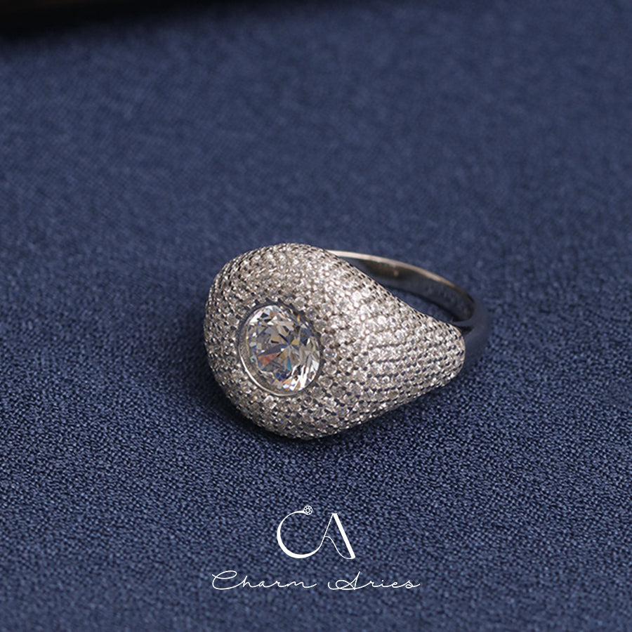 CELEBRITY STYLE FULL DIAMONDS S925 RING