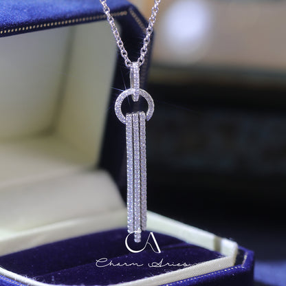 LONG TASSELS S925 FULL DIAMOND NECKLACE