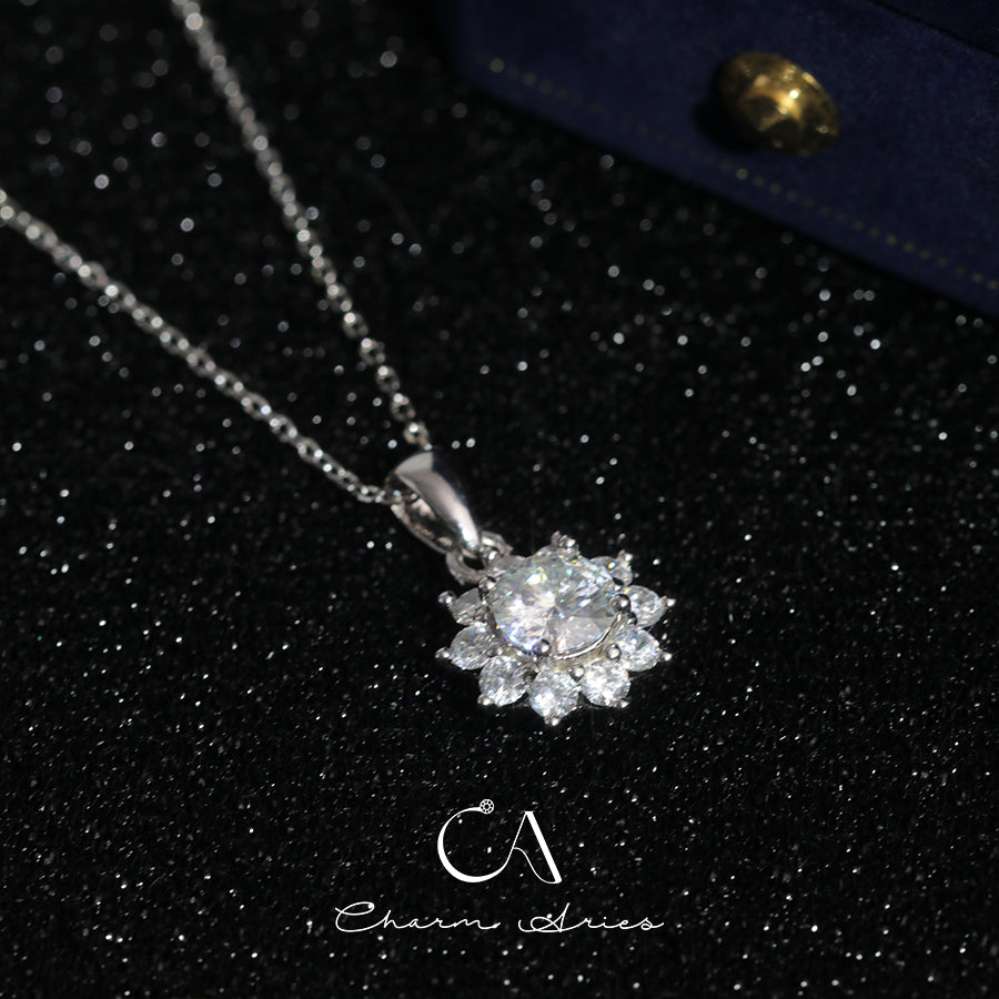 SUNFLOWER ONE CARAT MOISSANITE S925 NECKLACE