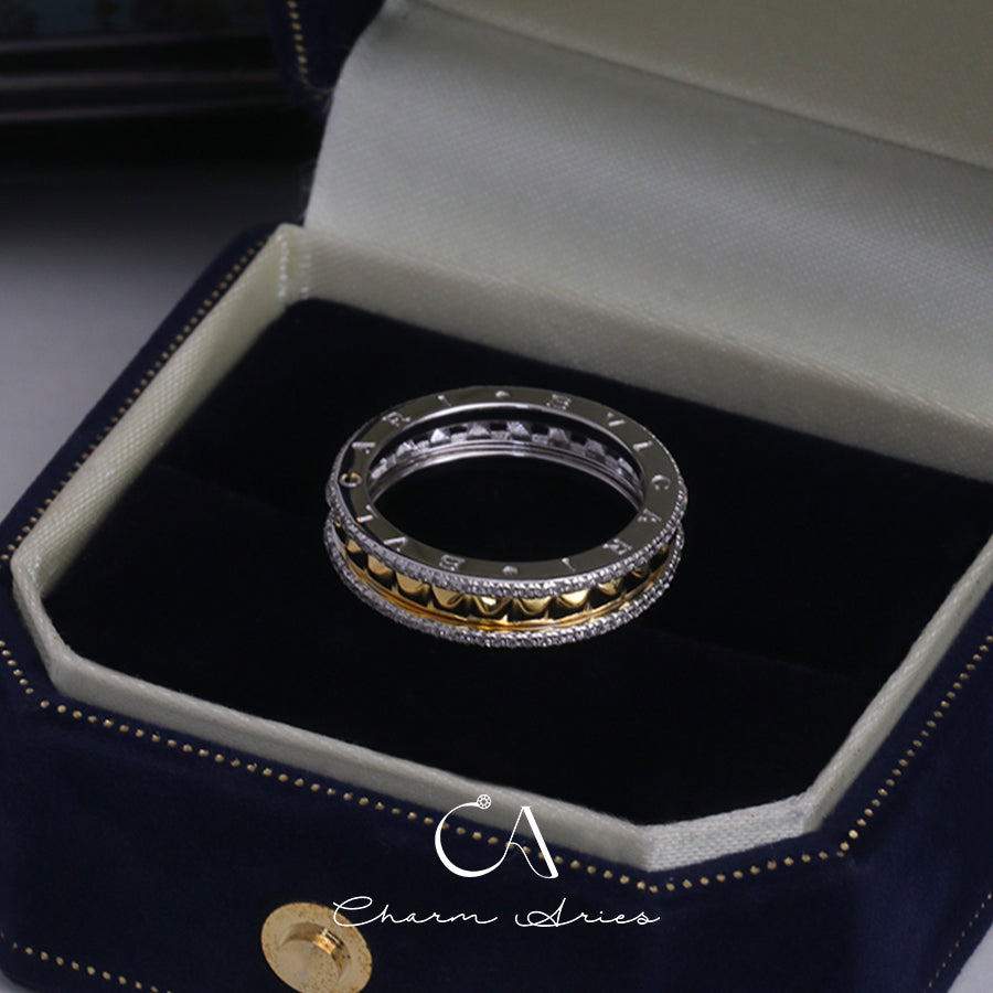 BEZEL DIAMOND WILLOW NAIL  S925 RING