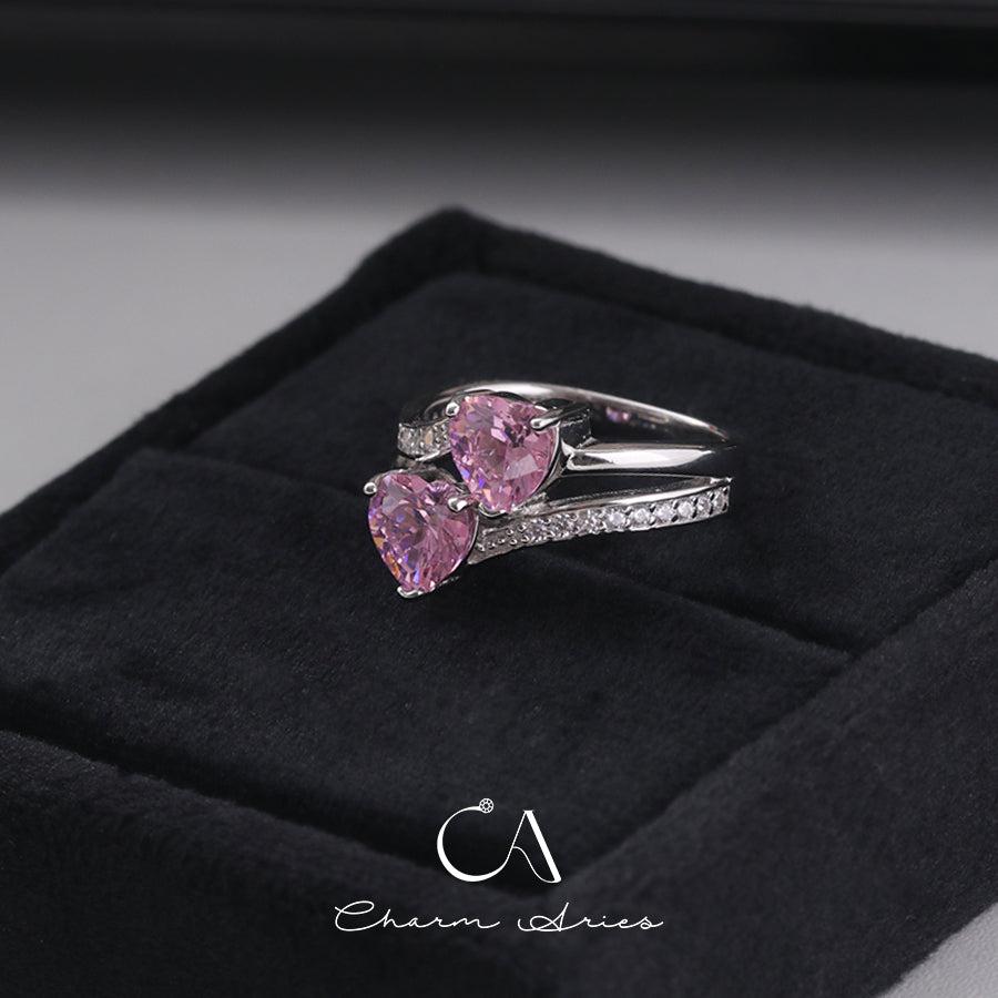 PINK DIAMOND S925 HEART RING