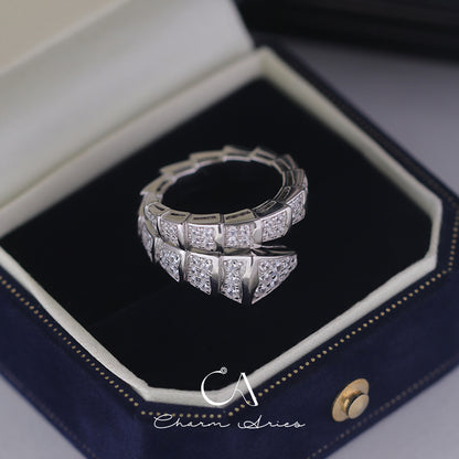 FULL DIAMOND WIDE SNAKE S925 RING