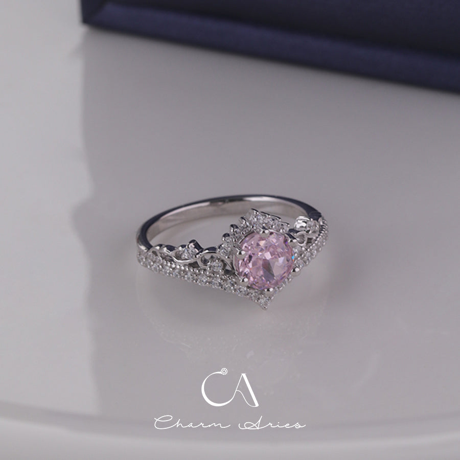 LACE EDGE PINK DIAMOND S925 RING