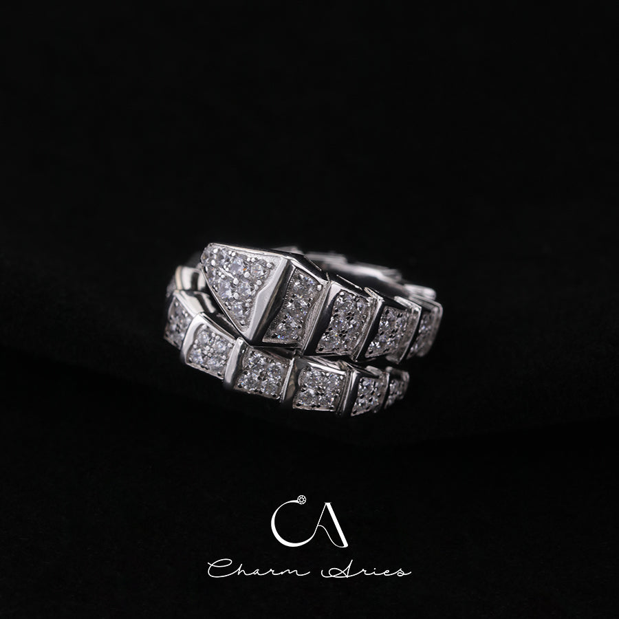 FULL DIAMOND WIDE SNAKE S925 RING