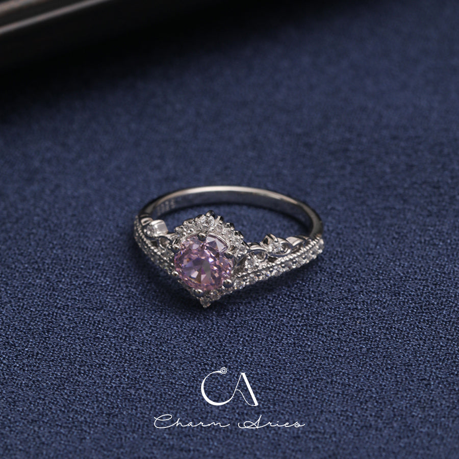 LACE EDGE PINK DIAMOND S925 RING