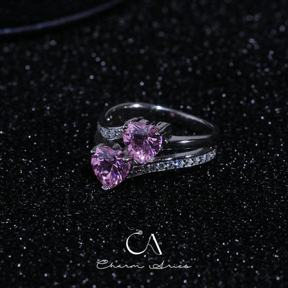 PINK DIAMOND S925 HEART RING