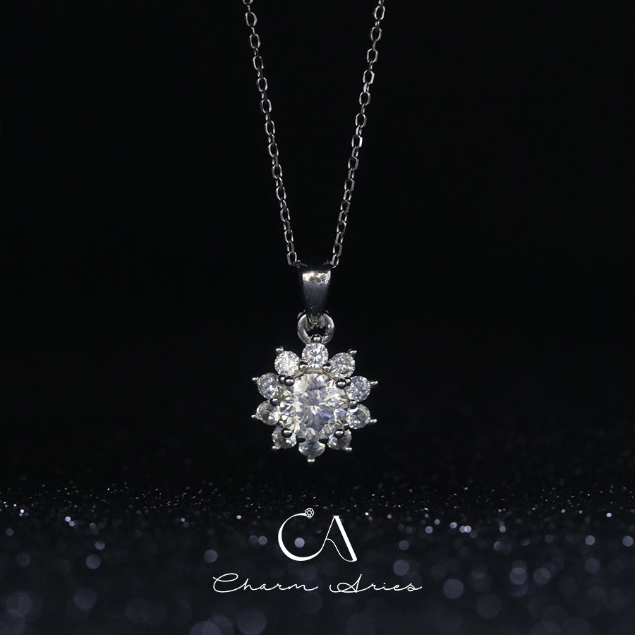 SUNFLOWER ONE CARAT MOISSANITE S925 NECKLACE