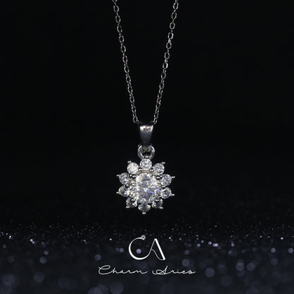 SUNFLOWER ONE CARAT MOISSANITE S925 NECKLACE