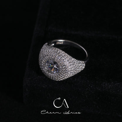 CELEBRITY STYLE FULL DIAMONDS S925 RING