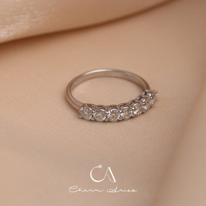 TWO CARAT MOISSANITE S925 ROW DIAMOND RING