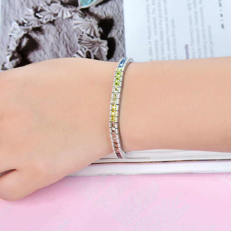 RAINBOW GEM S925 VOLLER DIAMANTARMBAND