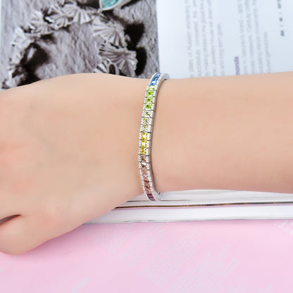 RAINBOW GEM S925 VOLLER DIAMANTARMBAND