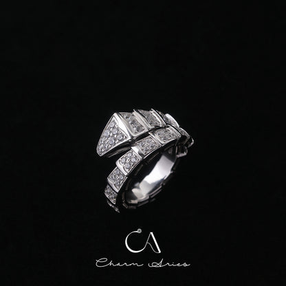 FULL DIAMOND WIDE SNAKE S925 RING