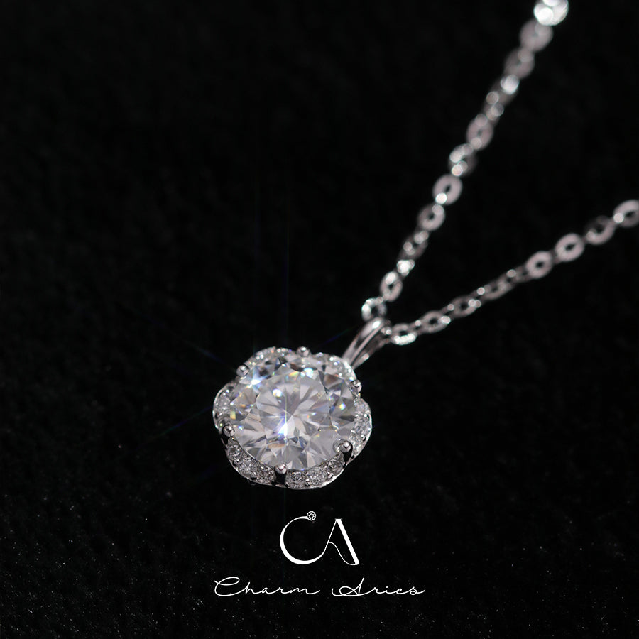 EINFACHE MOISSANITE S925 SILBER HALSKETTE