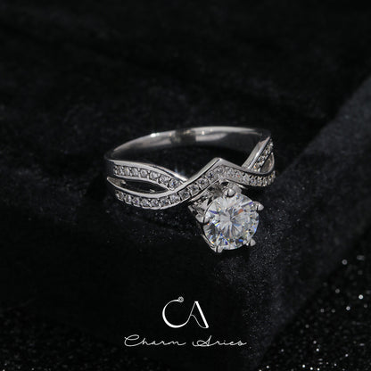 ONE CARAT MOISSAN DIAMOND S925 RING