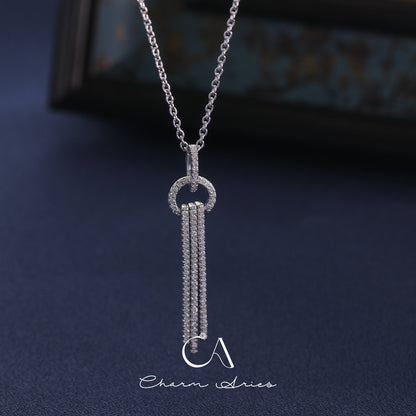 LONG TASSELS S925 FULL DIAMOND NECKLACE