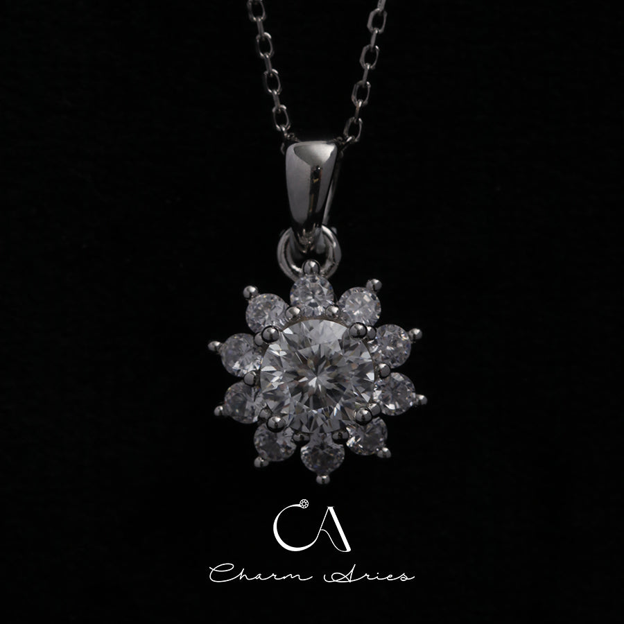 SUNFLOWER ONE CARAT MOISSANITE S925 NECKLACE