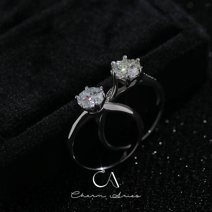 ONE CARAT SIX CLAW MOISSANITE S925 DIAMOND RING