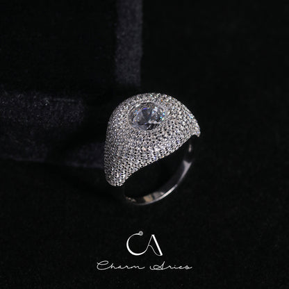 CELEBRITY STYLE FULL DIAMONDS S925 RING