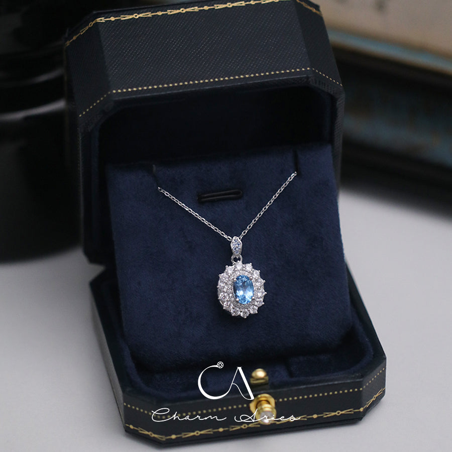 NATURAL SWISS TOPAZ WATER DROPS S925  NECKLACE