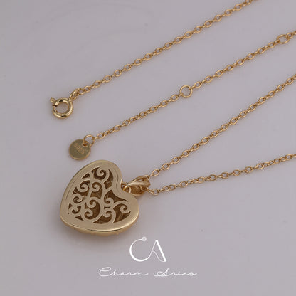 ITALIAN BRUSHED S925 HEART NECKLACE