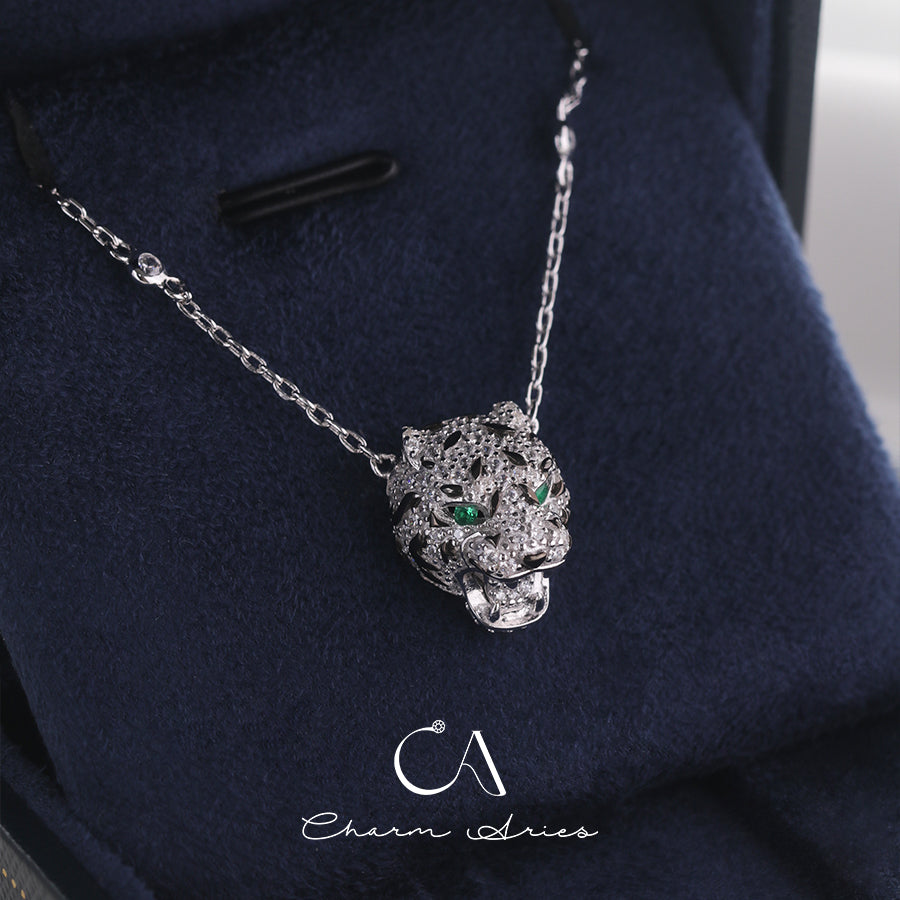 TIGER'S HEAD  S925  FULL DIAMONDS NECKLACE