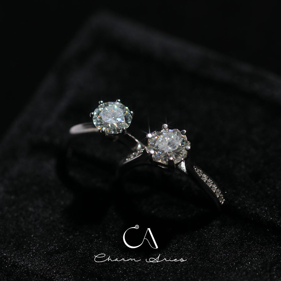 ONE CARAT SIX CLAW MOISSANITE S925 DIAMOND RING