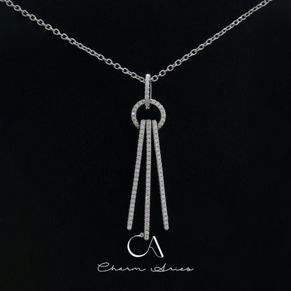 LONG TASSELS S925 FULL DIAMOND NECKLACE