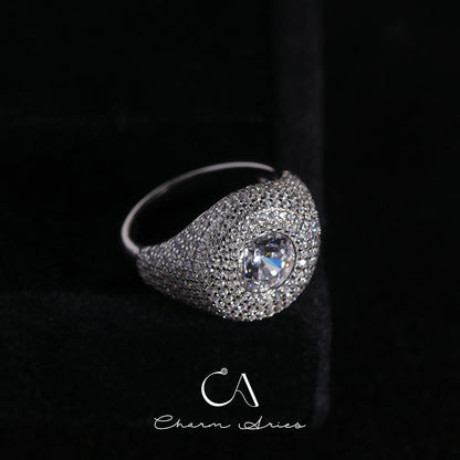 CELEBRITY STYLE FULL DIAMONDS S925 RING