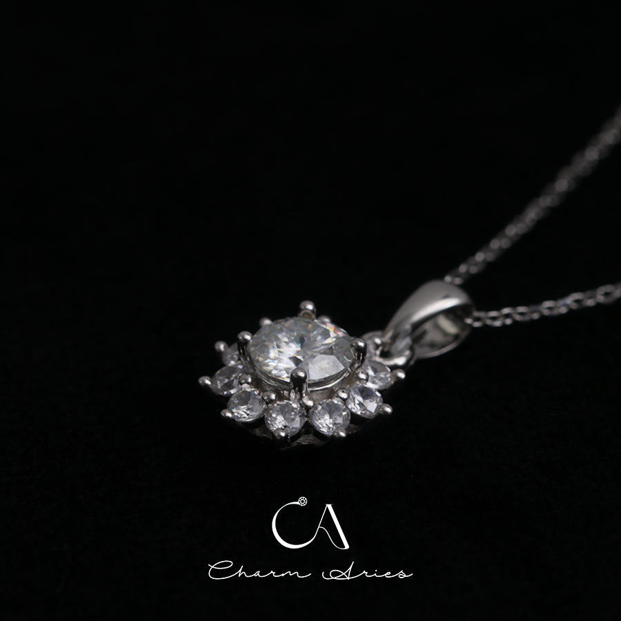 SUNFLOWER ONE CARAT MOISSANITE S925 NECKLACE