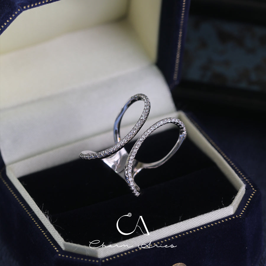 MODERN WINGS S925 FULL DIAMOND RING