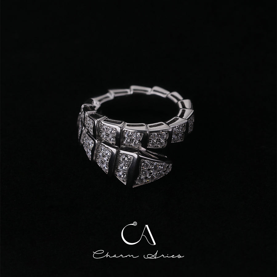 FULL DIAMOND WIDE SNAKE S925 RING