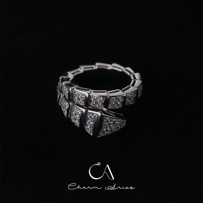 FULL DIAMOND WIDE SNAKE S925 RING