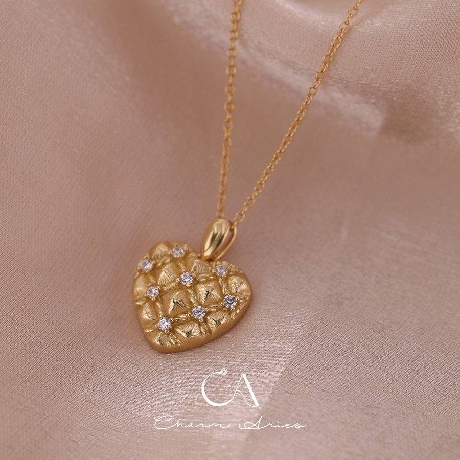 ITALIAN BRUSHED S925 HEART NECKLACE