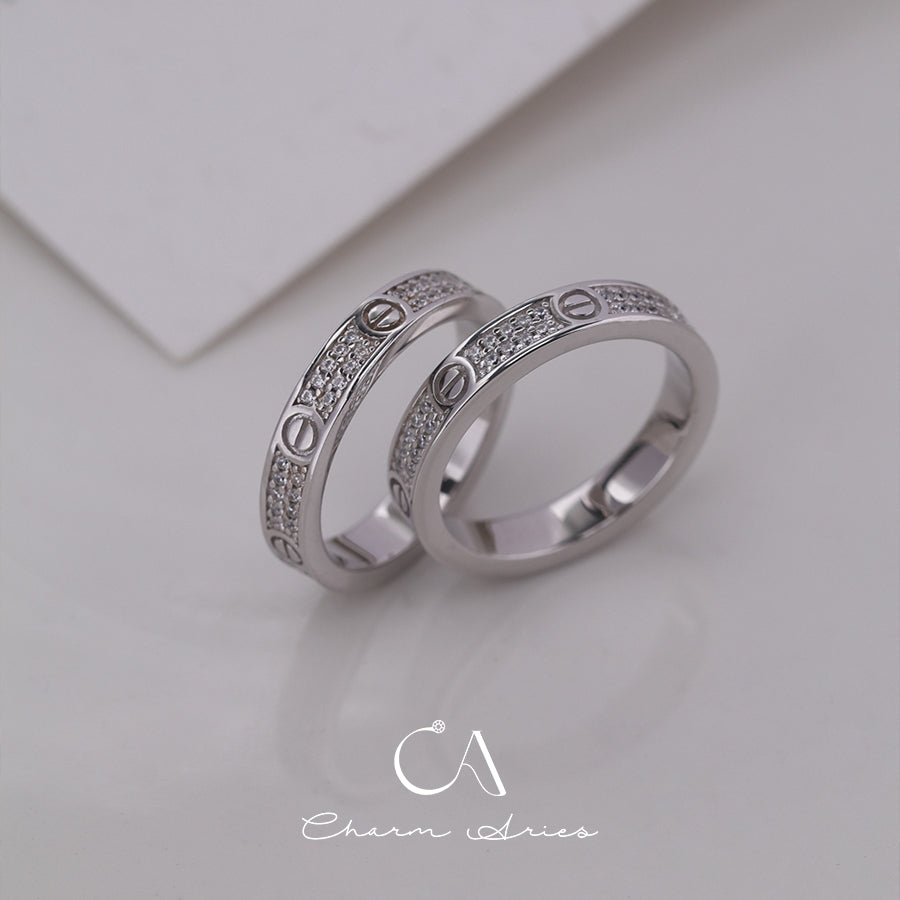 CLASSIC LOVE  S925 WIDE AND NARROW RING