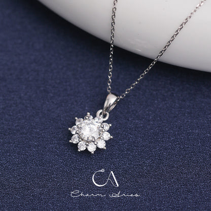 SUNFLOWER ONE CARAT MOISSANITE S925 NECKLACE