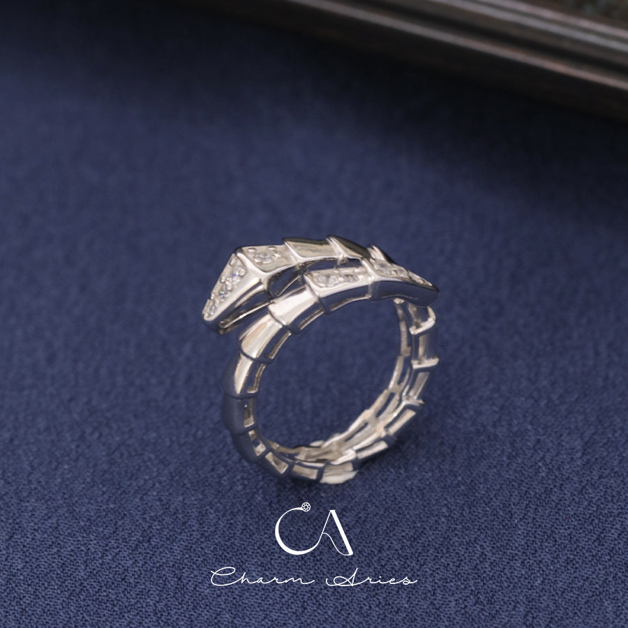 DIAMOND SPIRIT SNAKE S925 SILVER RING