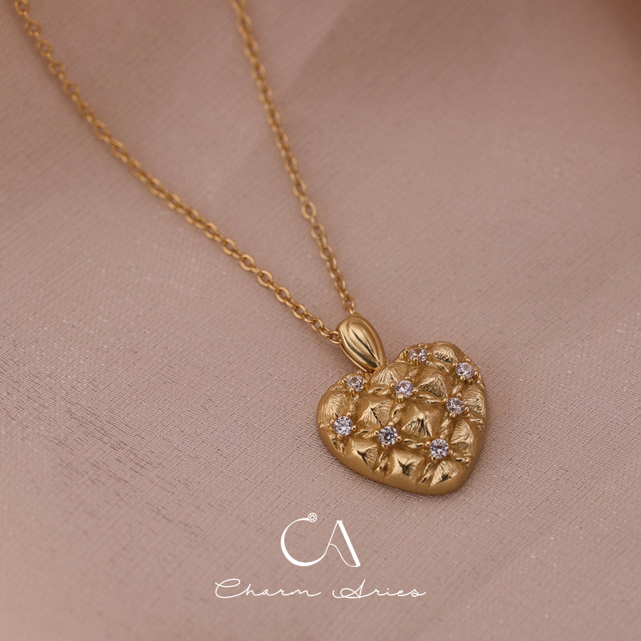 ITALIAN BRUSHED S925 HEART NECKLACE