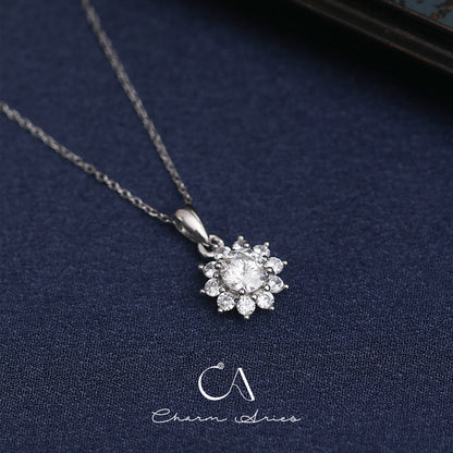 SUNFLOWER ONE CARAT MOISSANITE S925 NECKLACE