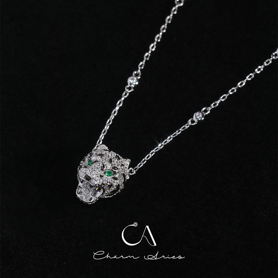 TIGER'S HEAD  S925  FULL DIAMONDS NECKLACE