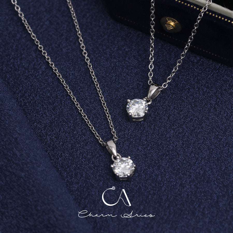 CLASSIC MINIMALIST ONE CARAT MOISSANITE NECKLACE