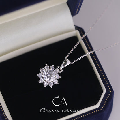 SUNFLOWER ONE CARAT MOISSANITE S925 NECKLACE