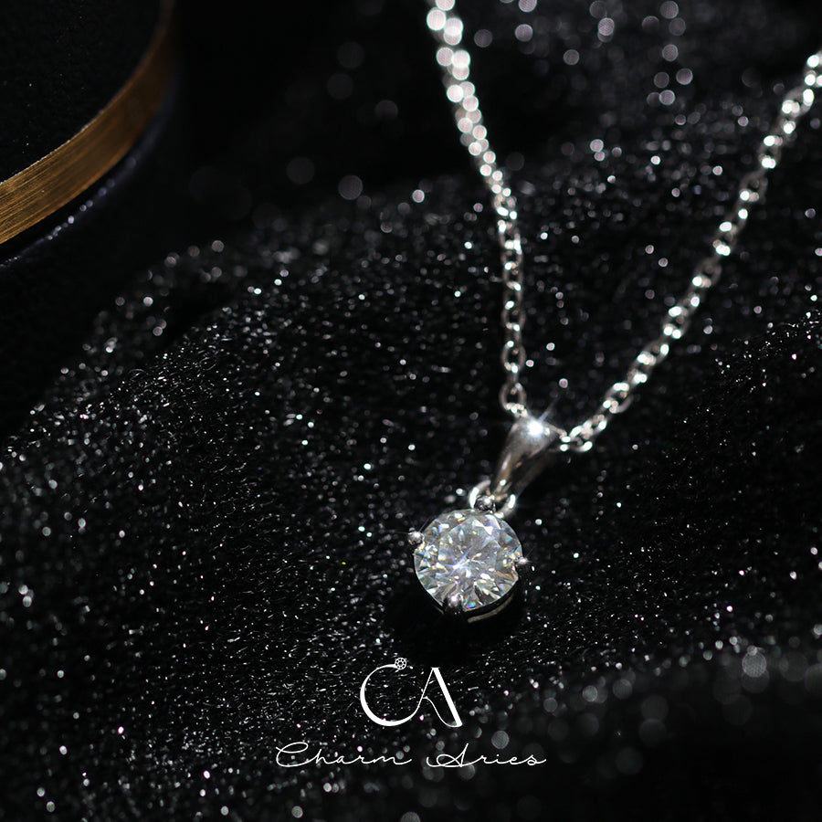 CLASSIC MINIMALIST ONE CARAT MOISSANITE NECKLACE