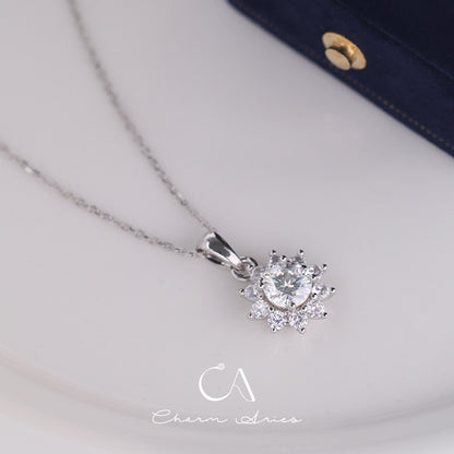 SUNFLOWER ONE CARAT MOISSANITE S925 NECKLACE