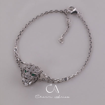 TIGER'S HEAD  S925  FULL DIAMONDS BRACELET