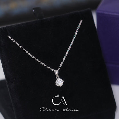 CLASSIC MINIMALIST ONE CARAT MOISSANITE NECKLACE