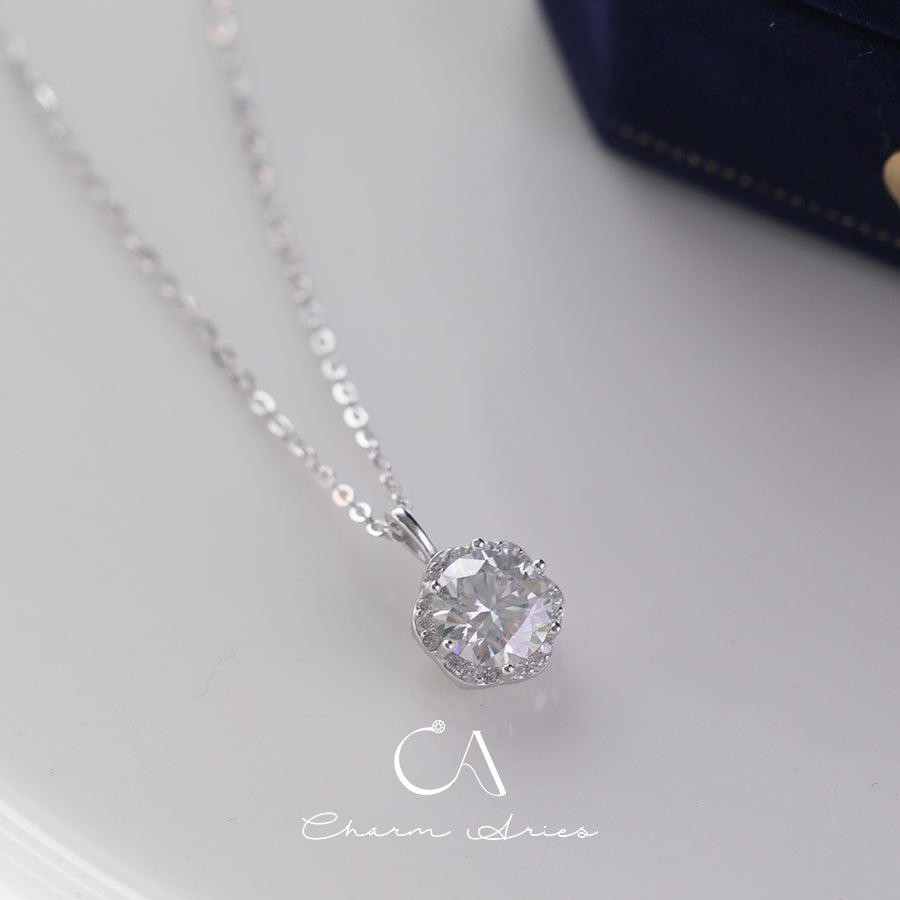 EINFACHE MOISSANITE S925 SILBER HALSKETTE