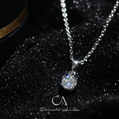 CLASSIC MINIMALIST ONE CARAT MOISSANITE NECKLACE