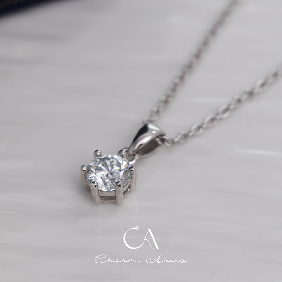 CLASSIC MINIMALIST ONE CARAT MOISSANITE NECKLACE